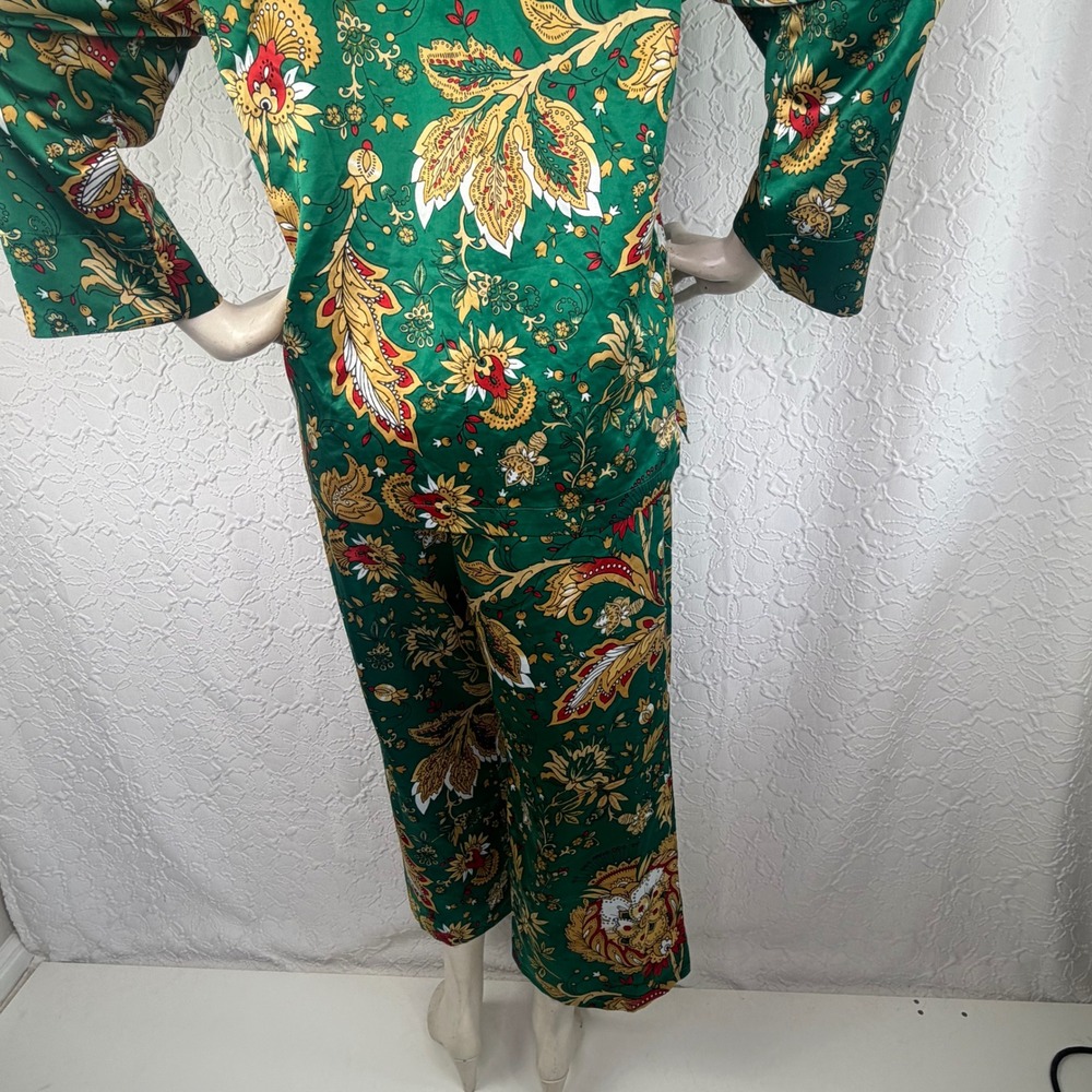 Natori Paisley Floral Pajama Set Green M - Picture 4 of 8